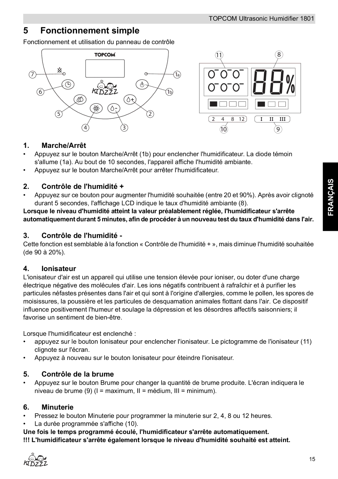 Topcom 1801 manual do utilizador Fonctionnement simple 