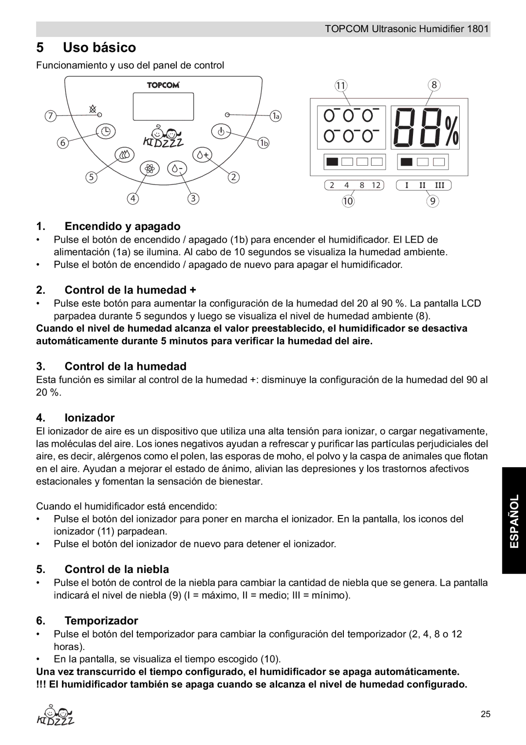 Topcom 1801 manual do utilizador Uso básico 