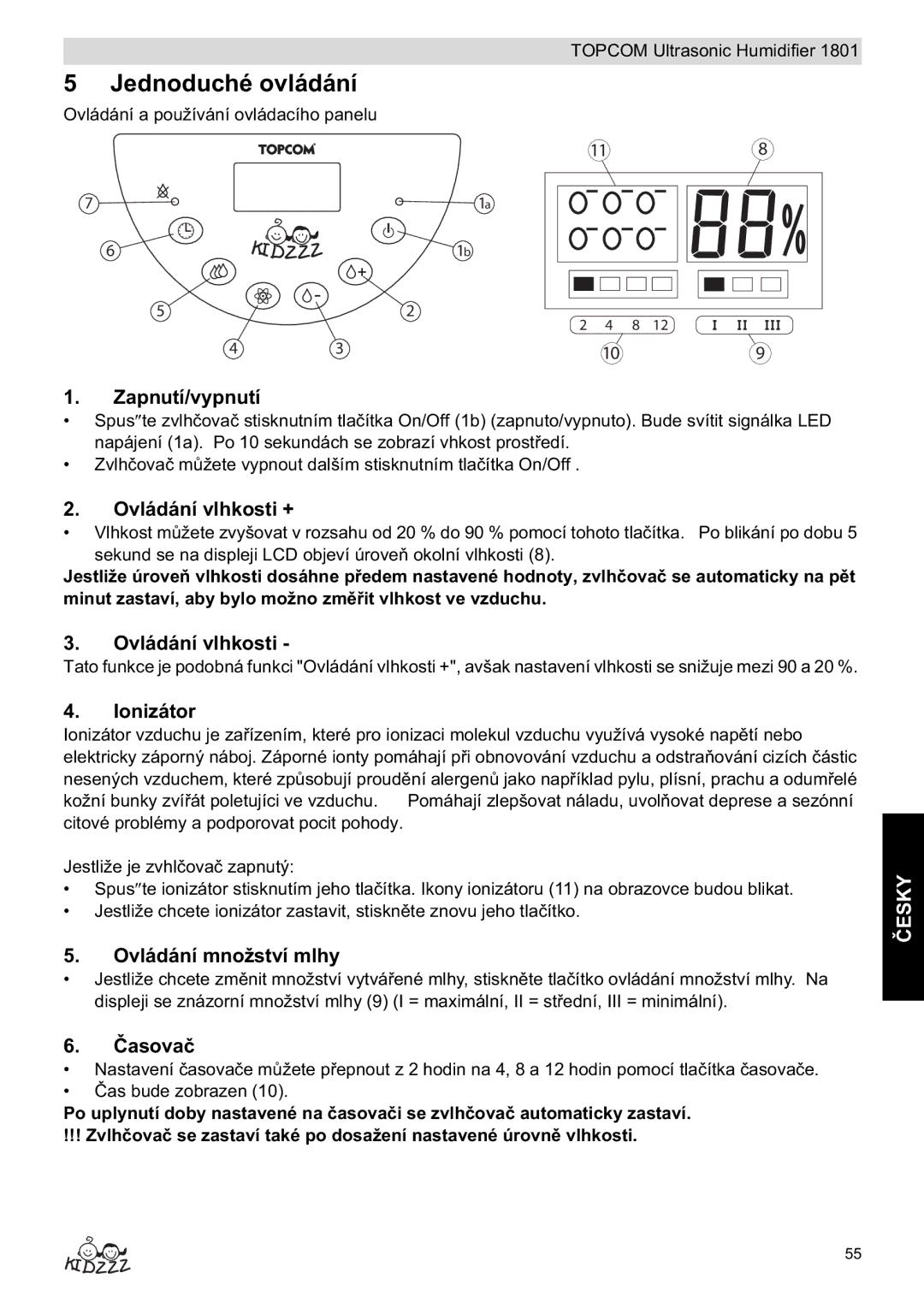 Topcom 1801 manual do utilizador Jednoduché ovládání 