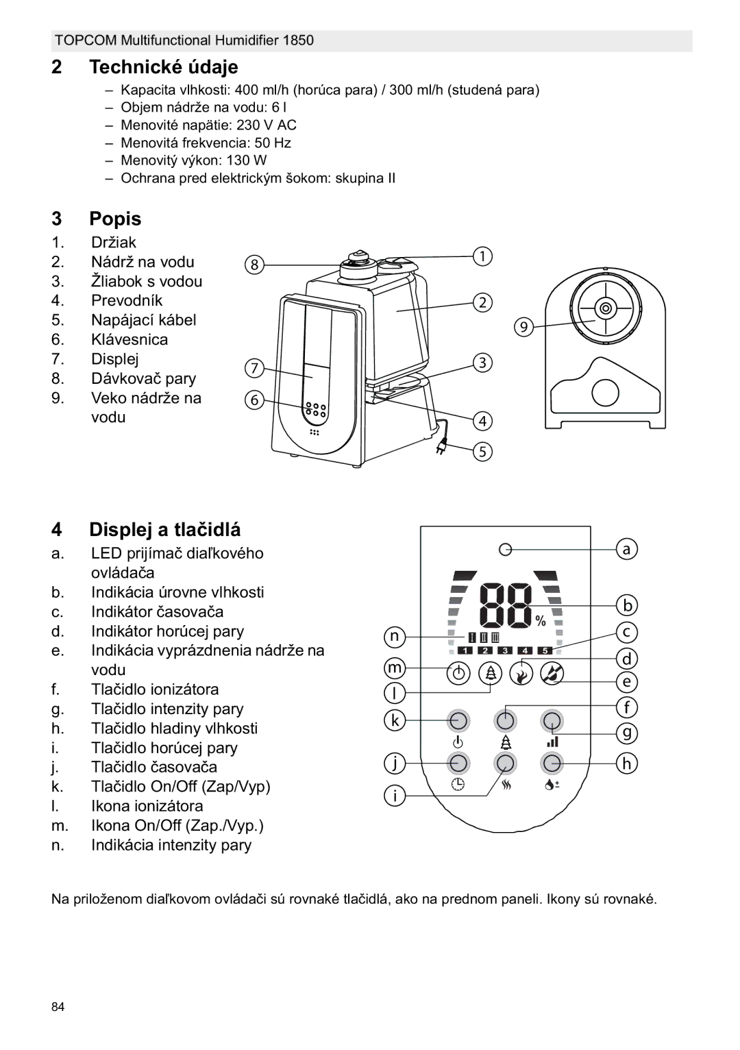 Topcom 1850 manual do utilizador Na priloženom diavláday sú rovnaké 