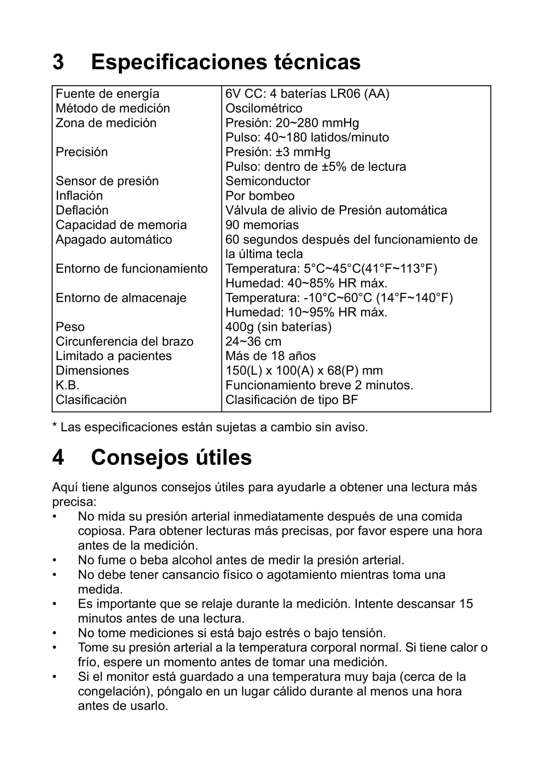 Topcom 1900f manual Especificaciones técnicas, Consejos útiles 