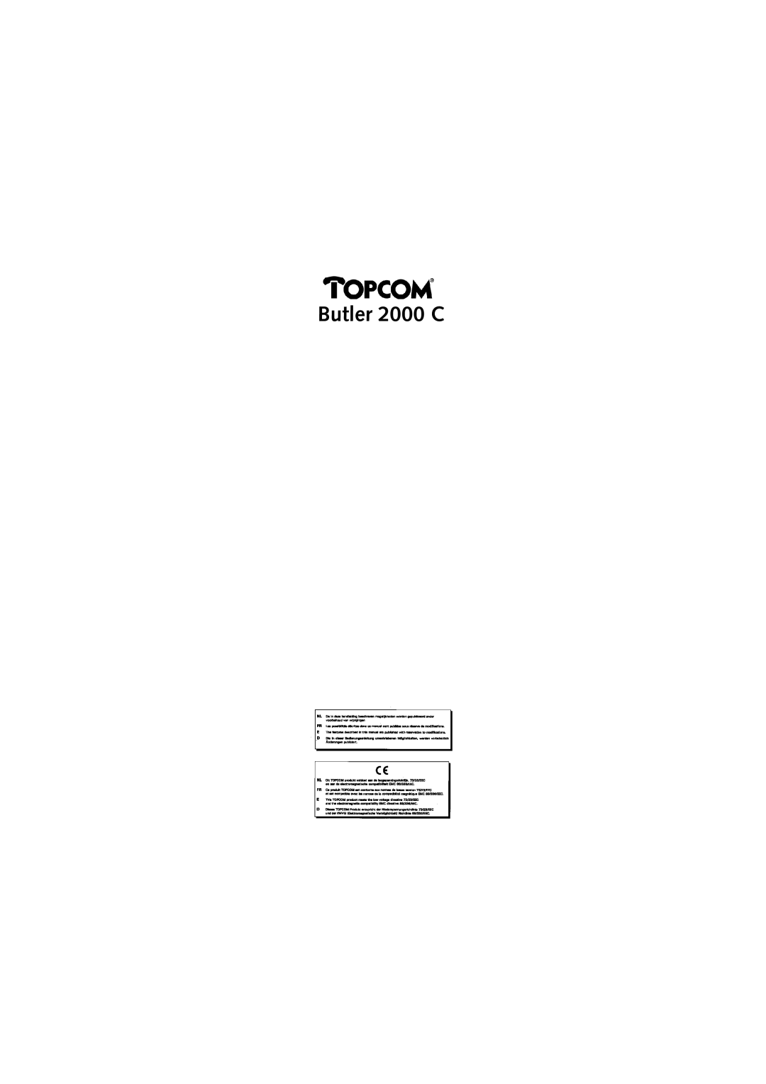 Topcom manual Butler 2000 C 