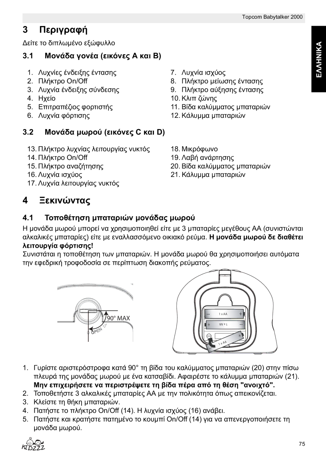 Topcom 2000 manual do utilizador On/Off 14. f 