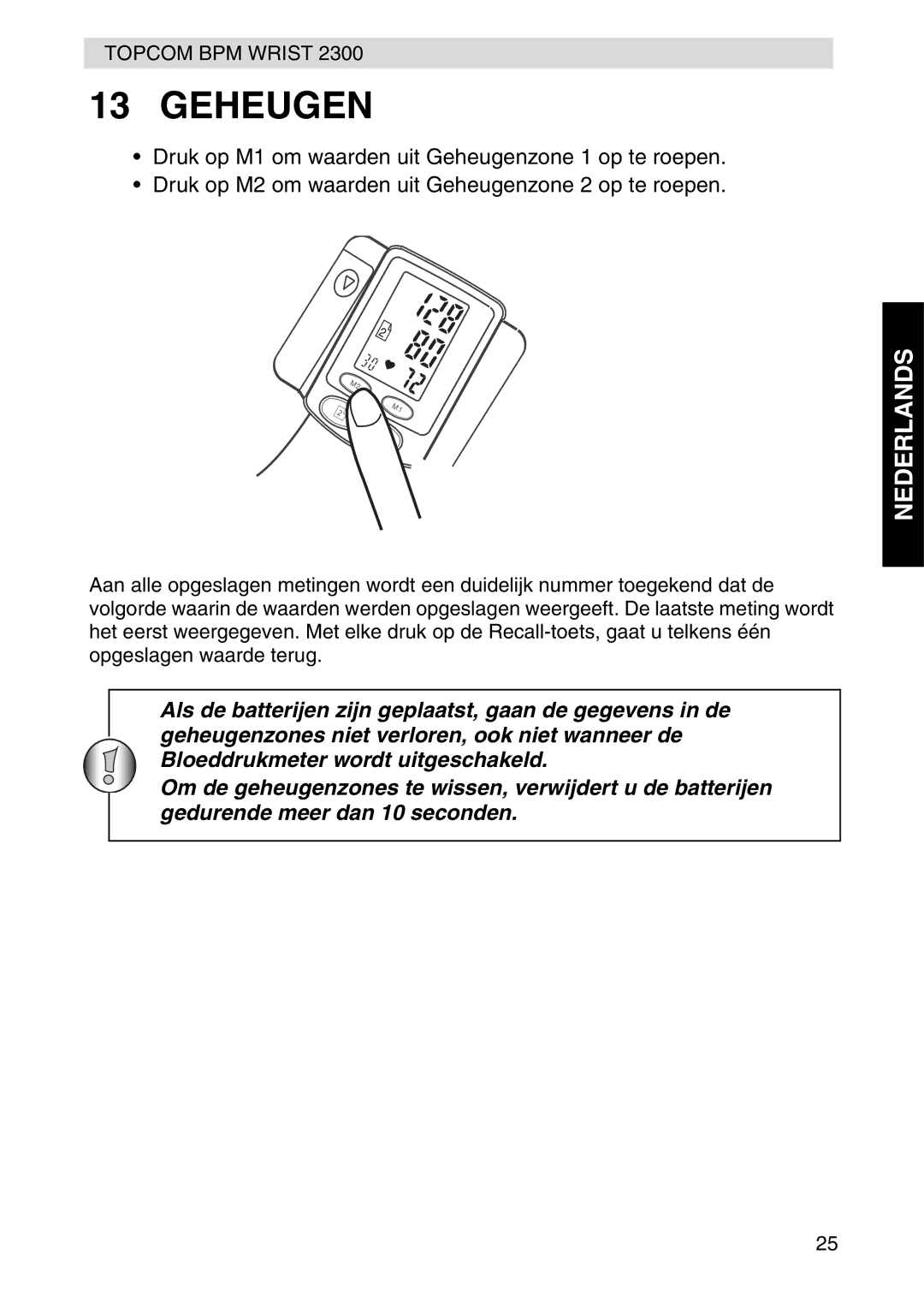 Topcom 2300 manual Geheugen 