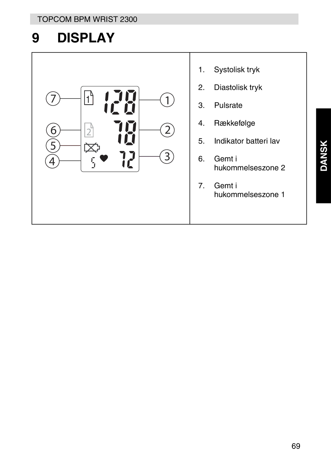 Topcom 2300 manual Display 