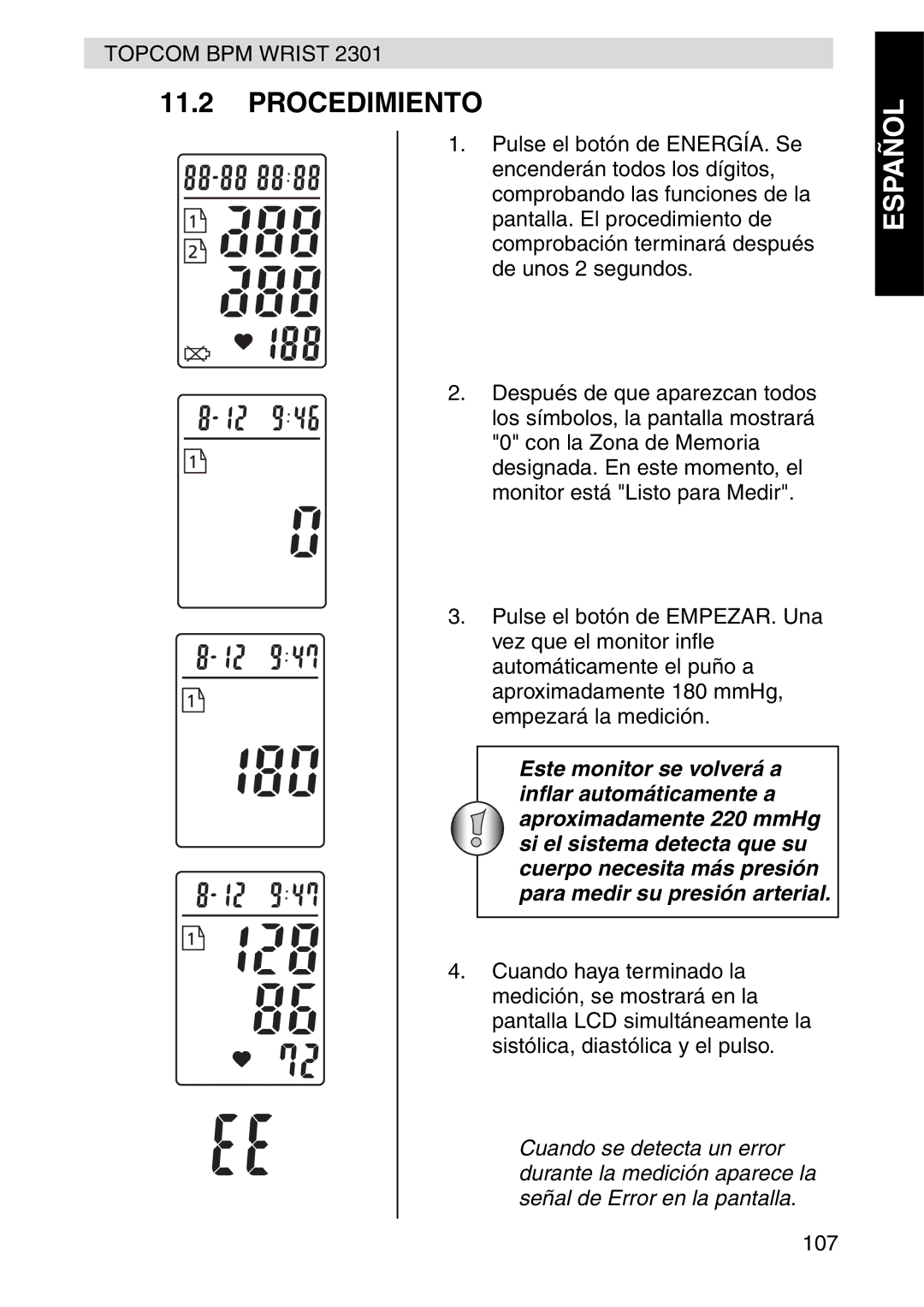 Topcom 2301 manual Procedimiento 