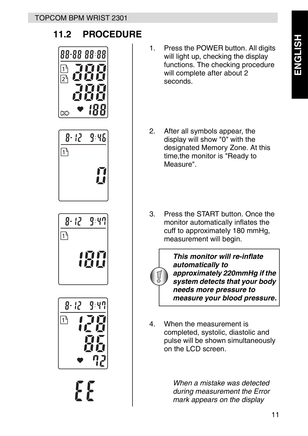 Topcom 2301 manual Procedure 