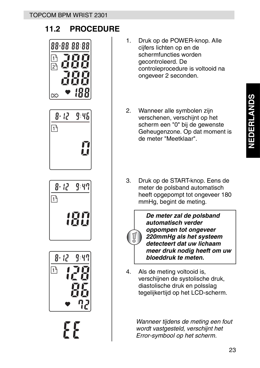 Topcom 2301 manual Procedure 