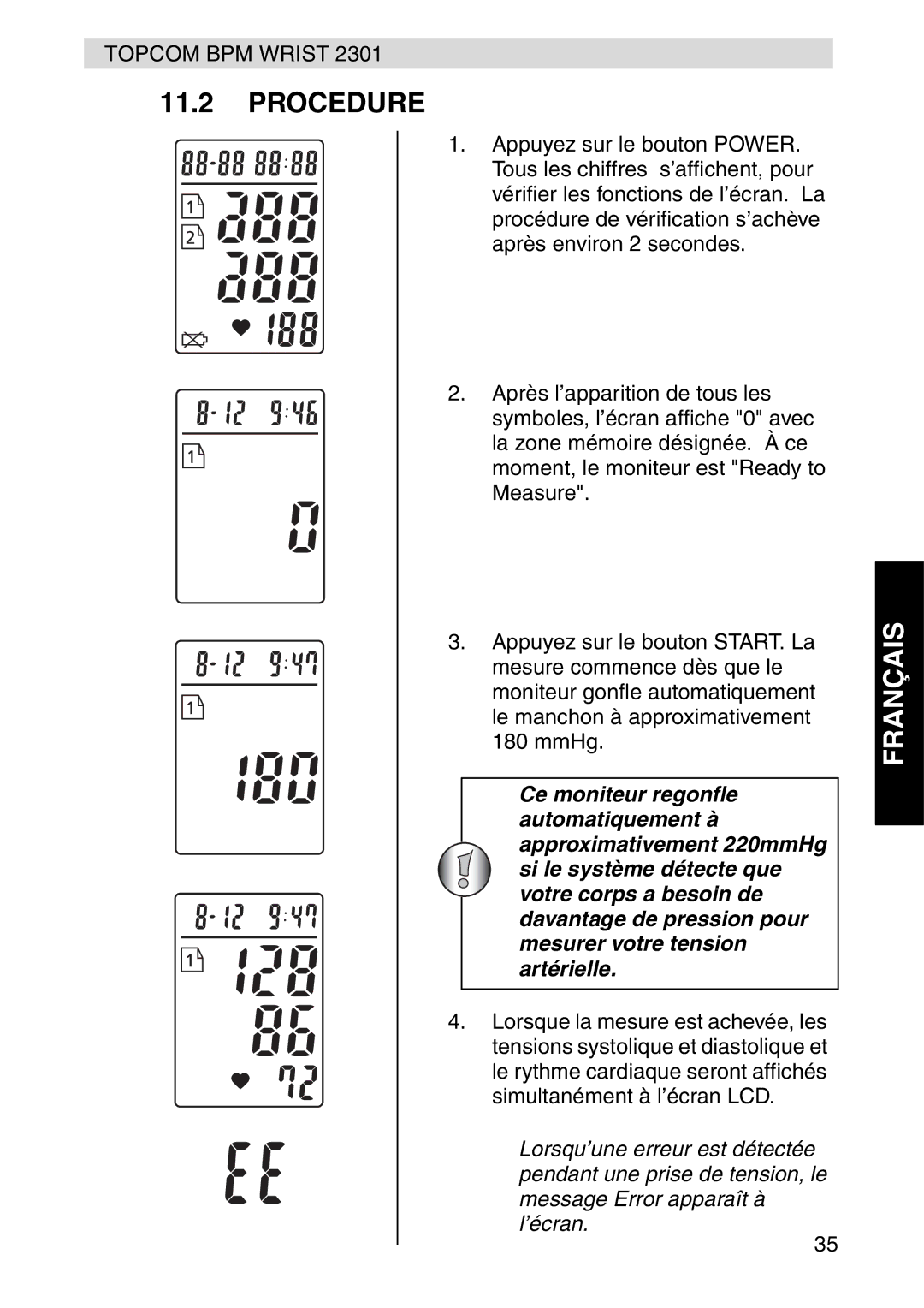 Topcom 2301 manual Procedure 