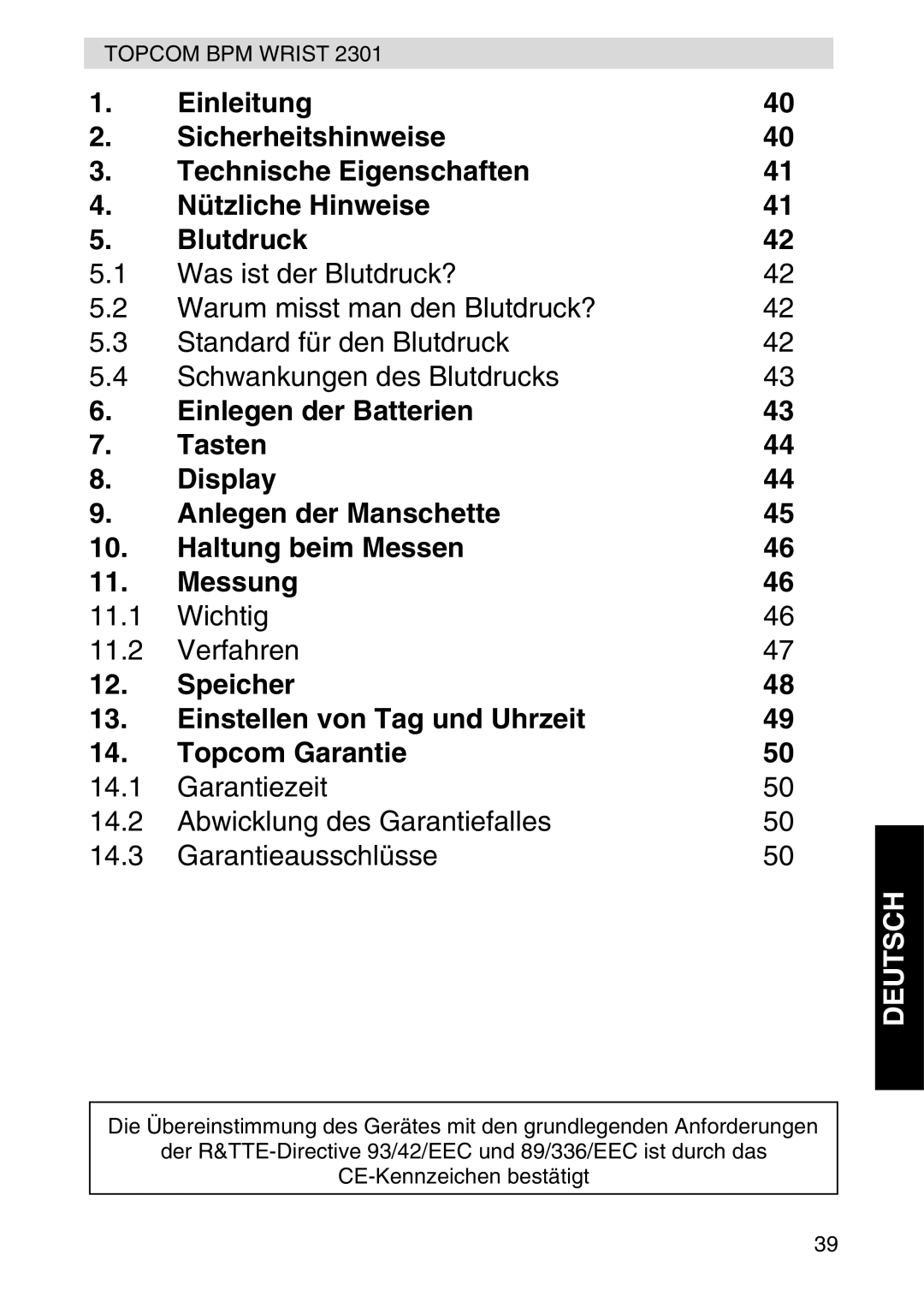 Topcom 2301 manual Deutsch 