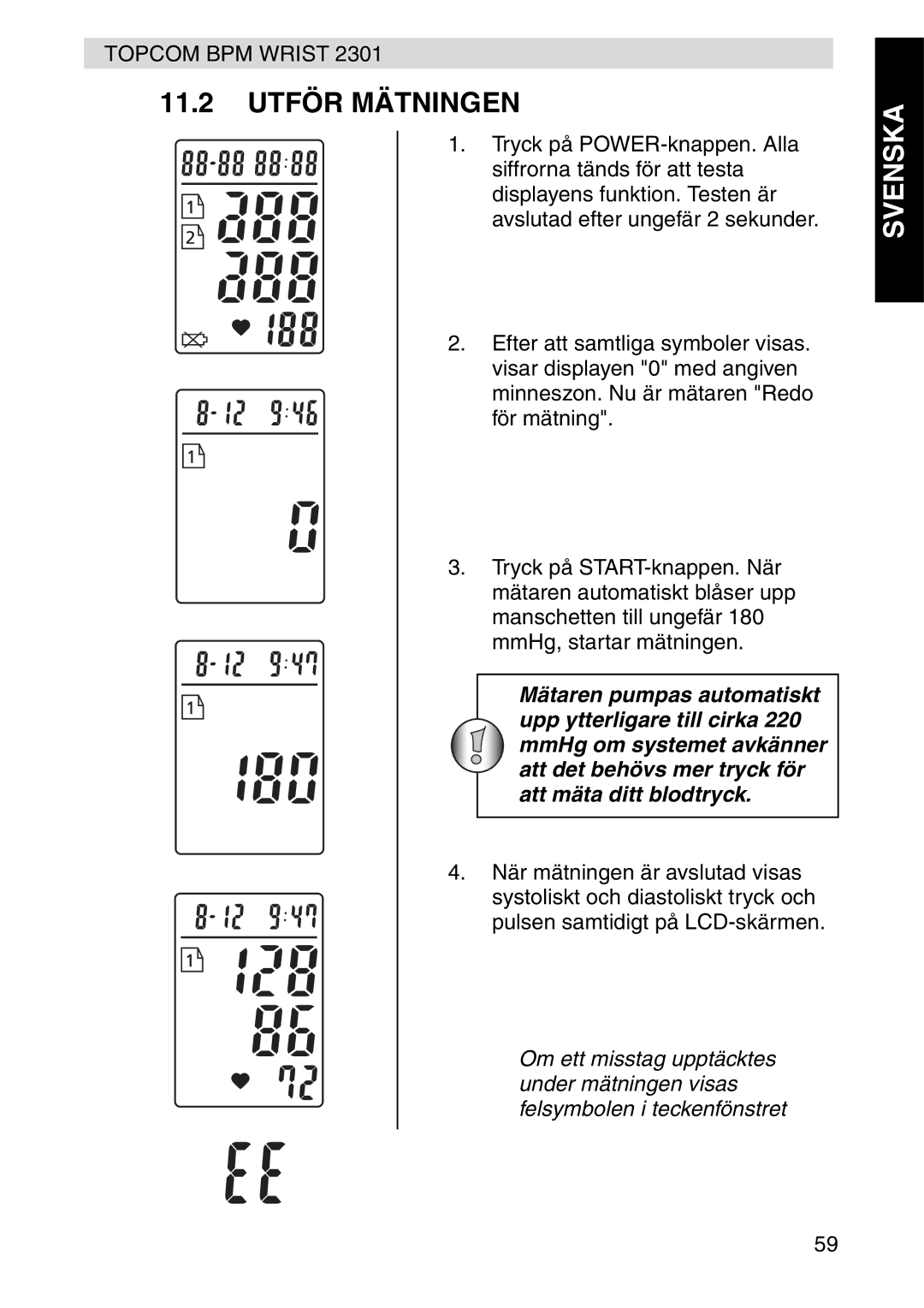 Topcom 2301 manual 11.2 Utför Mätningen 