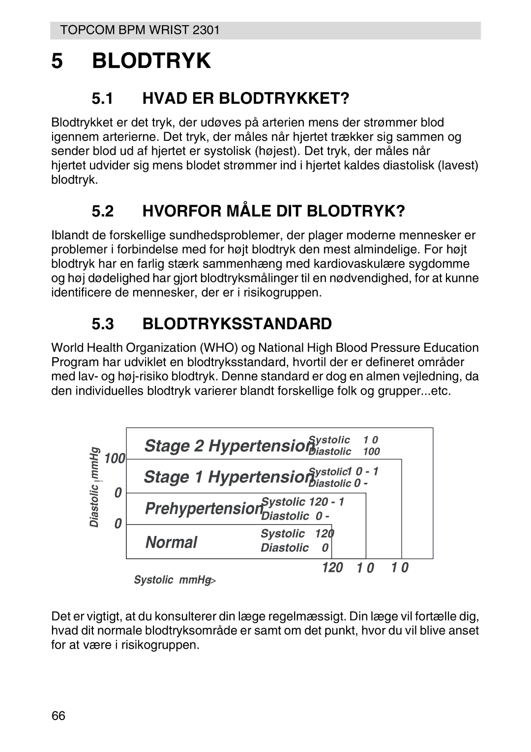 Topcom 2301 manual Hvad ER BLODTRYKKET?, Hvorfor Måle DIT BLODTRYK?, Blodtryksstandard 