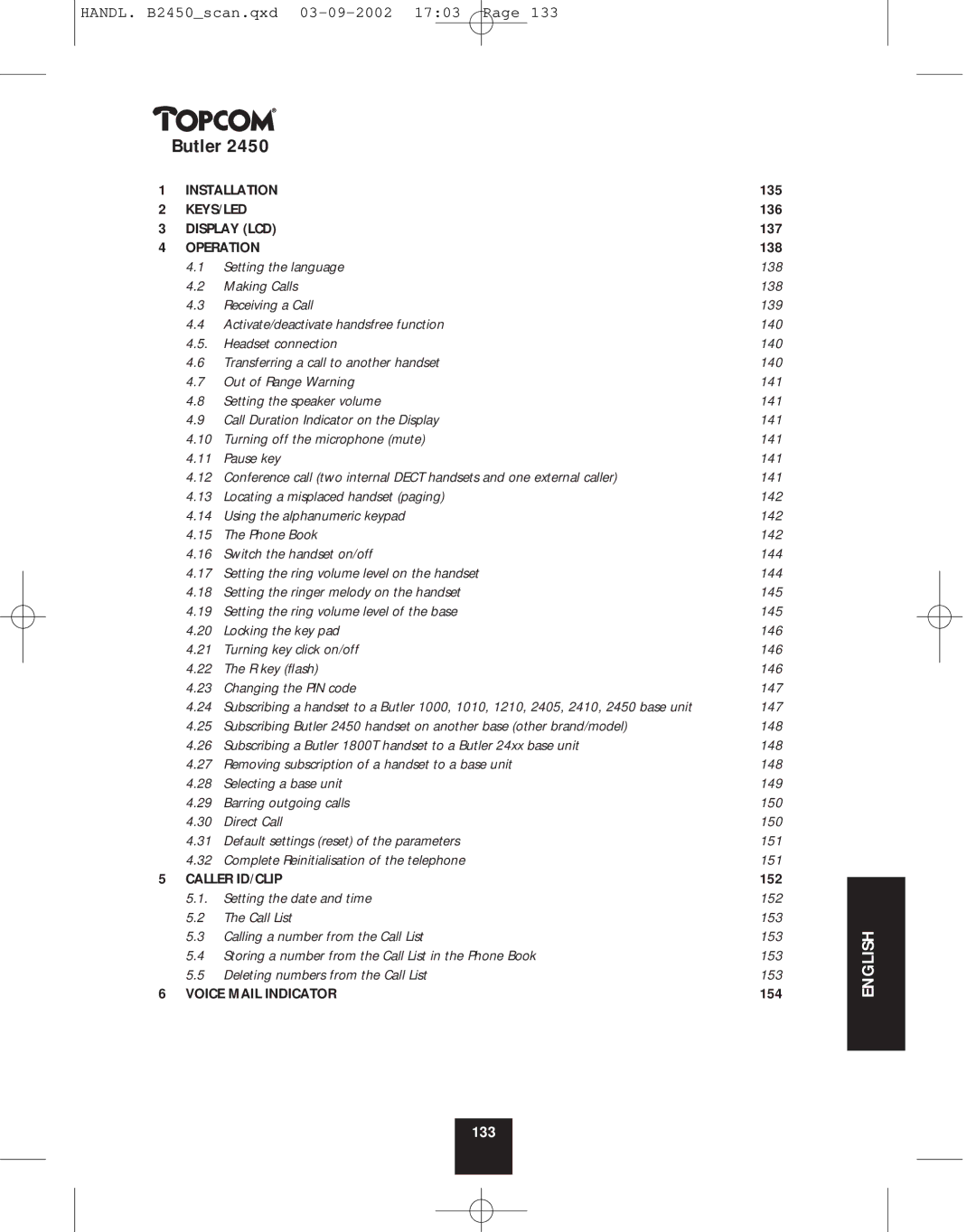 Topcom 2450 manual English 