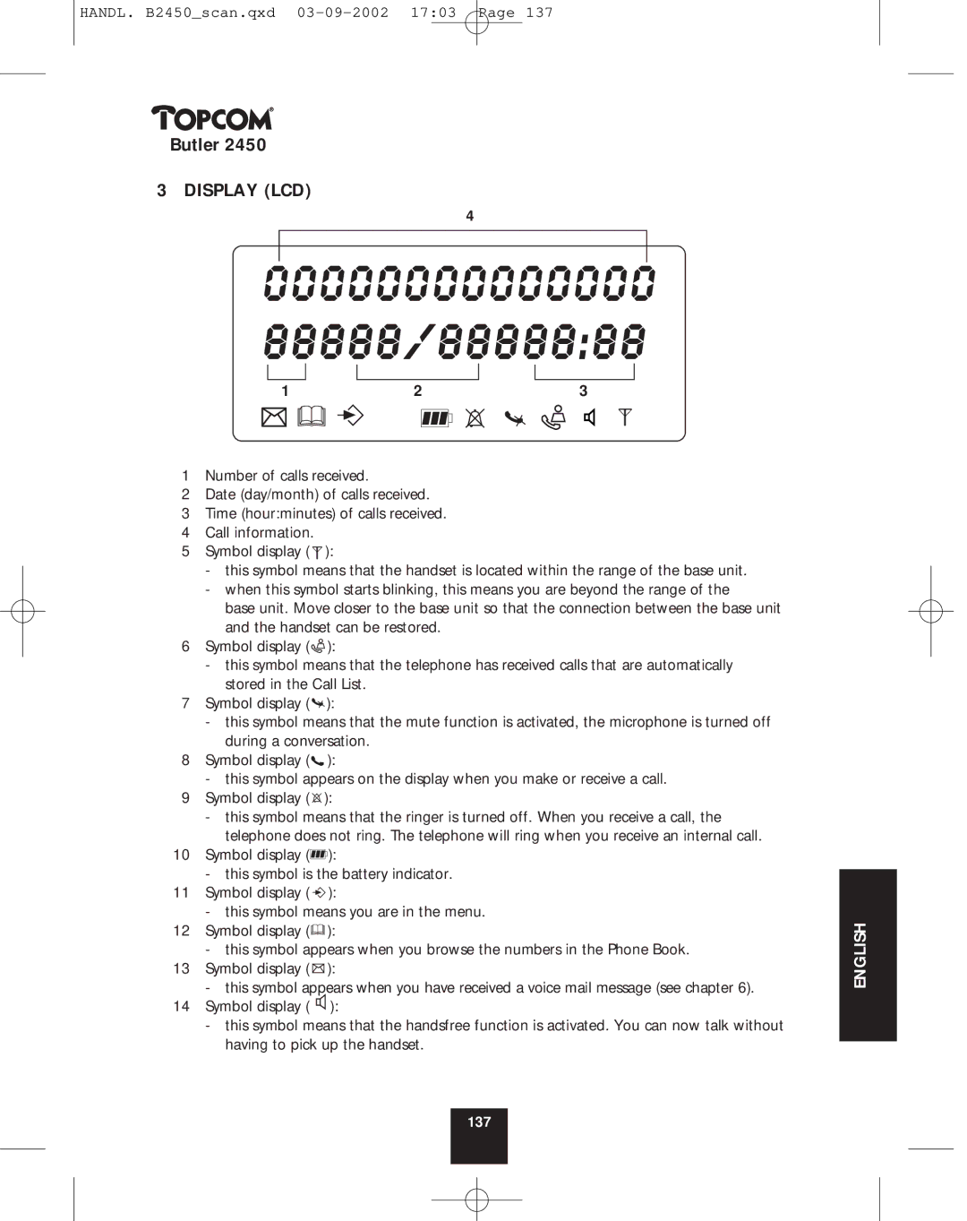 Topcom 2450 manual 137 