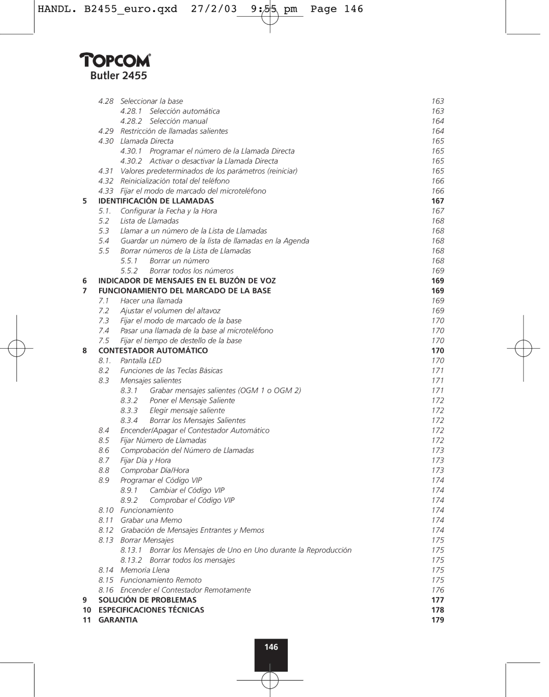 Topcom 2455 manual 146 