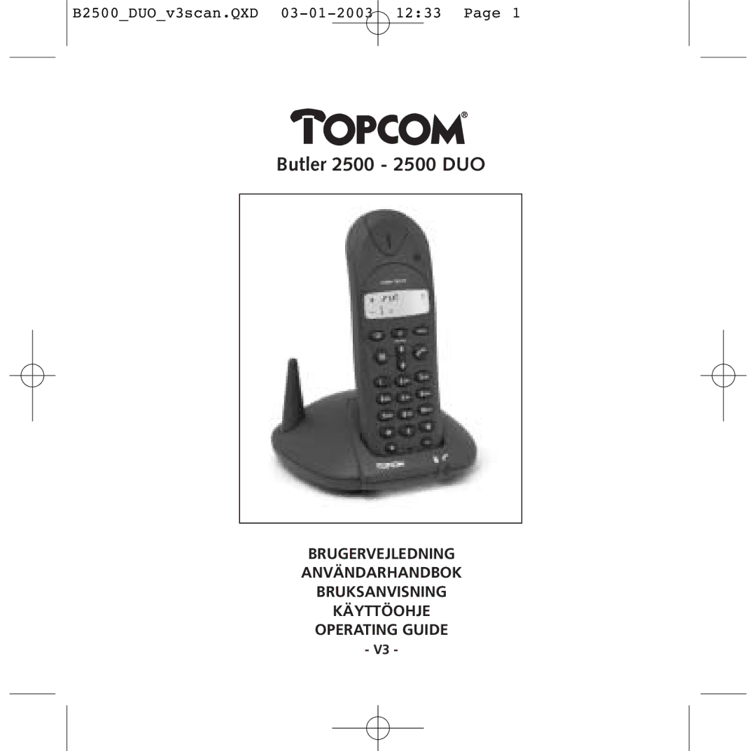 Topcom 2500 Duo manual Butler 2500 2500 DUO 