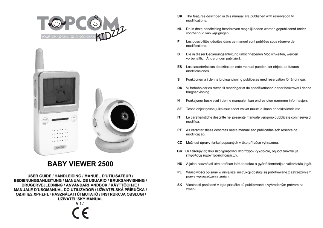 Topcom 2500 manual do utilizador Baby Viewer 