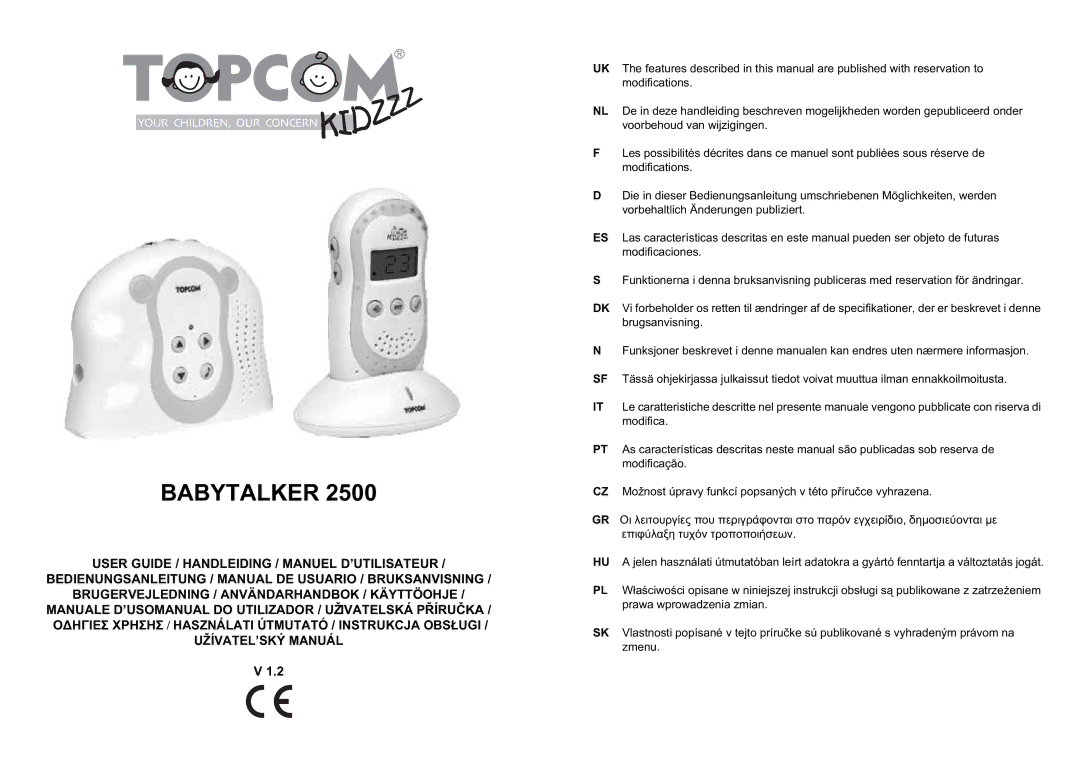 Topcom 2500 manual do utilizador Baby Viewer 