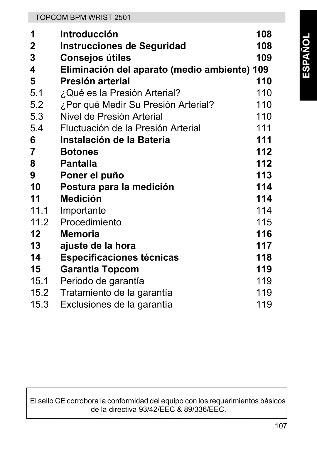 Topcom 2501 manual Español 