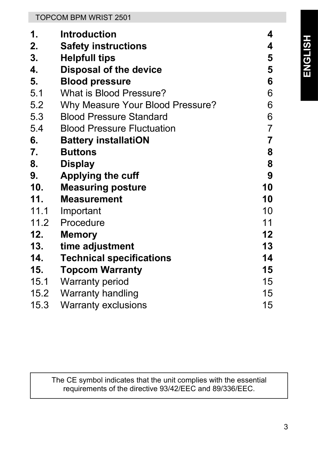 Topcom 2501 manual English 