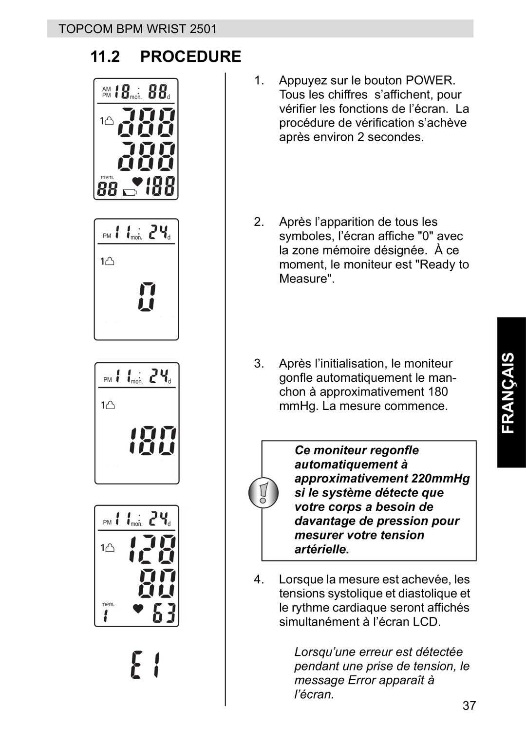 Topcom 2501 manual Procedure 