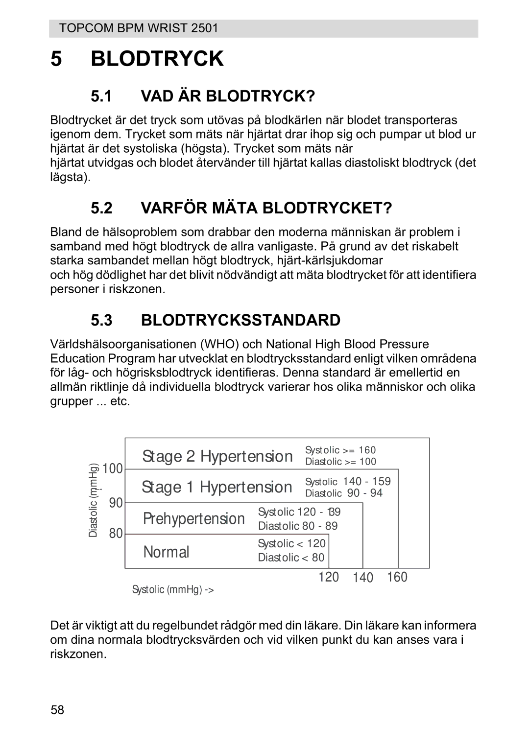 Topcom 2501 manual Vad Är Blodtryck?, Varför Mäta BLODTRYCKET?, Blodtrycksstandard 