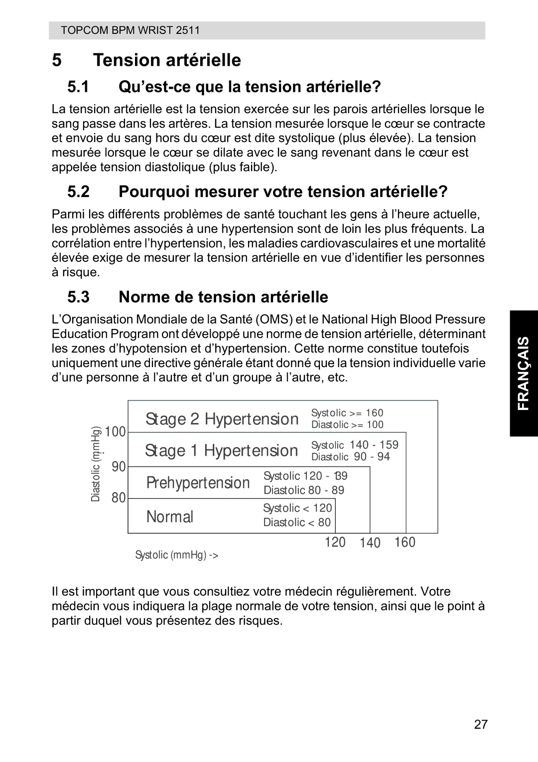 Topcom 2511 manual Tension artérielle, Qu’est-ce que la tension artérielle?, Pourquoi mesurer votre tension artérielle? 