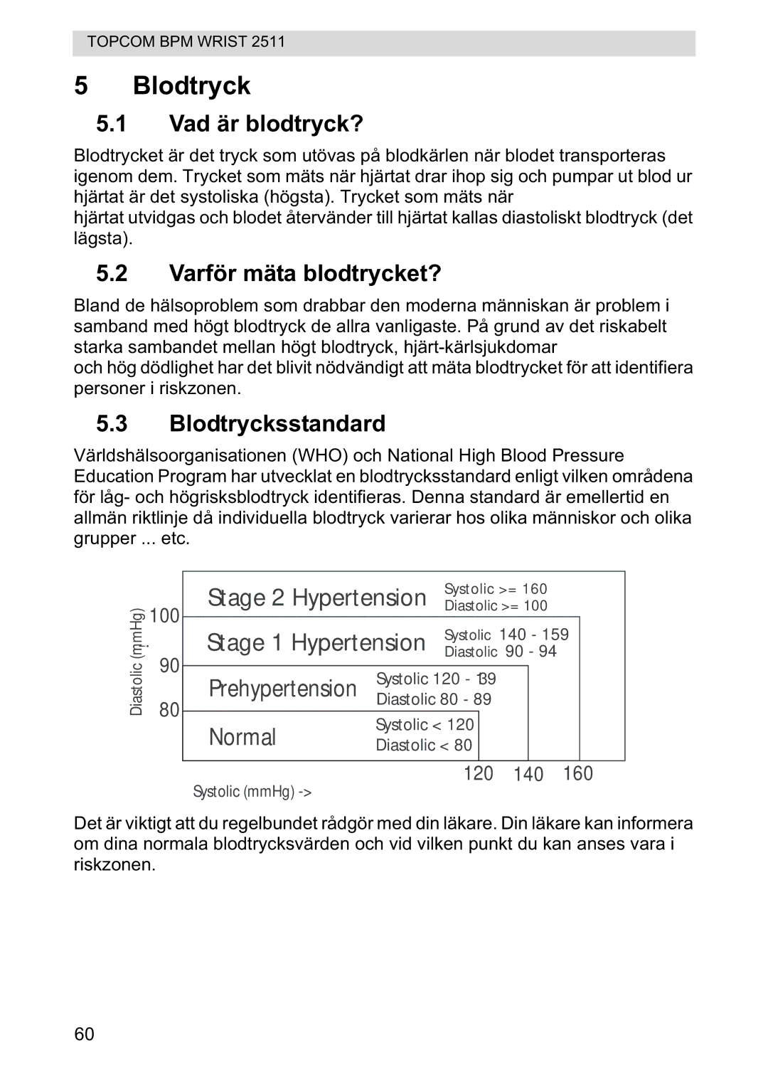 Topcom 2511 manual Vad är blodtryck?, Varför mäta blodtrycket?, Blodtrycksstandard 