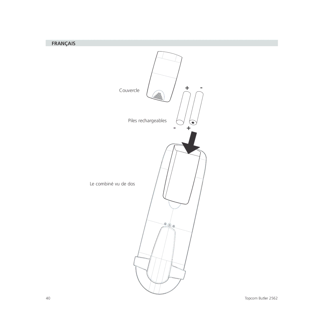 Topcom 2562 manual Couvercle 