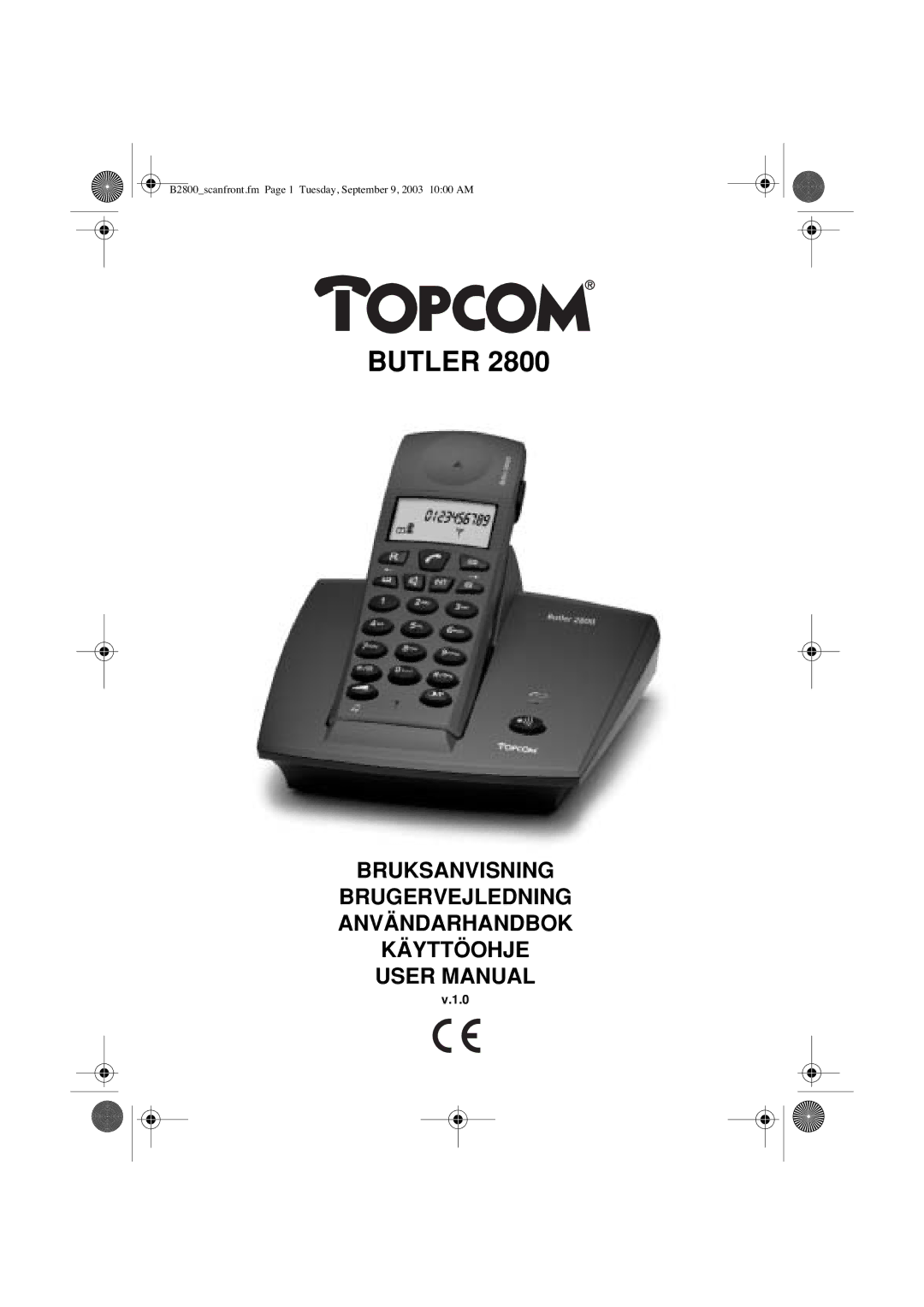 Topcom 2800 user manual Butler 