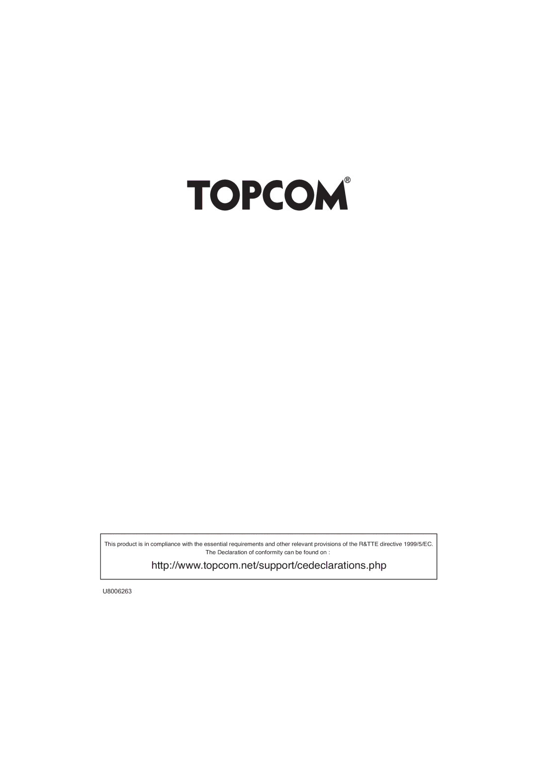 Topcom 2820 user manual U8006263 