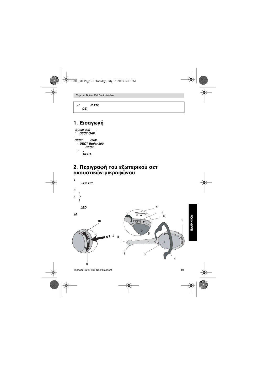 Topcom 300 DECT user manual Εισαγωγή 