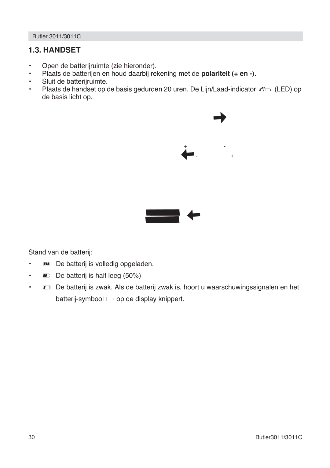 Topcom 3011 manual Handset 