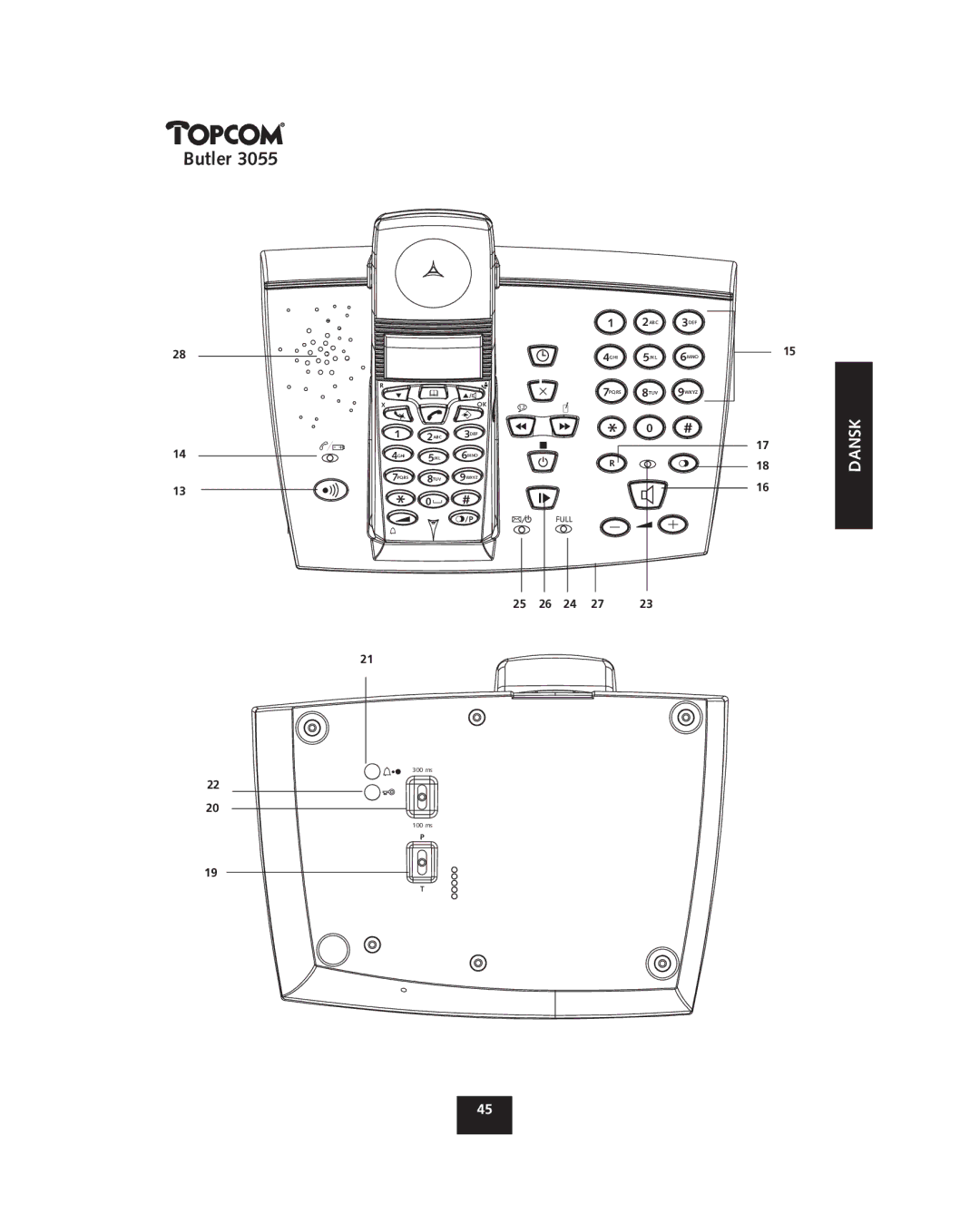 Topcom 3055 manual 300 ms 100 ms 