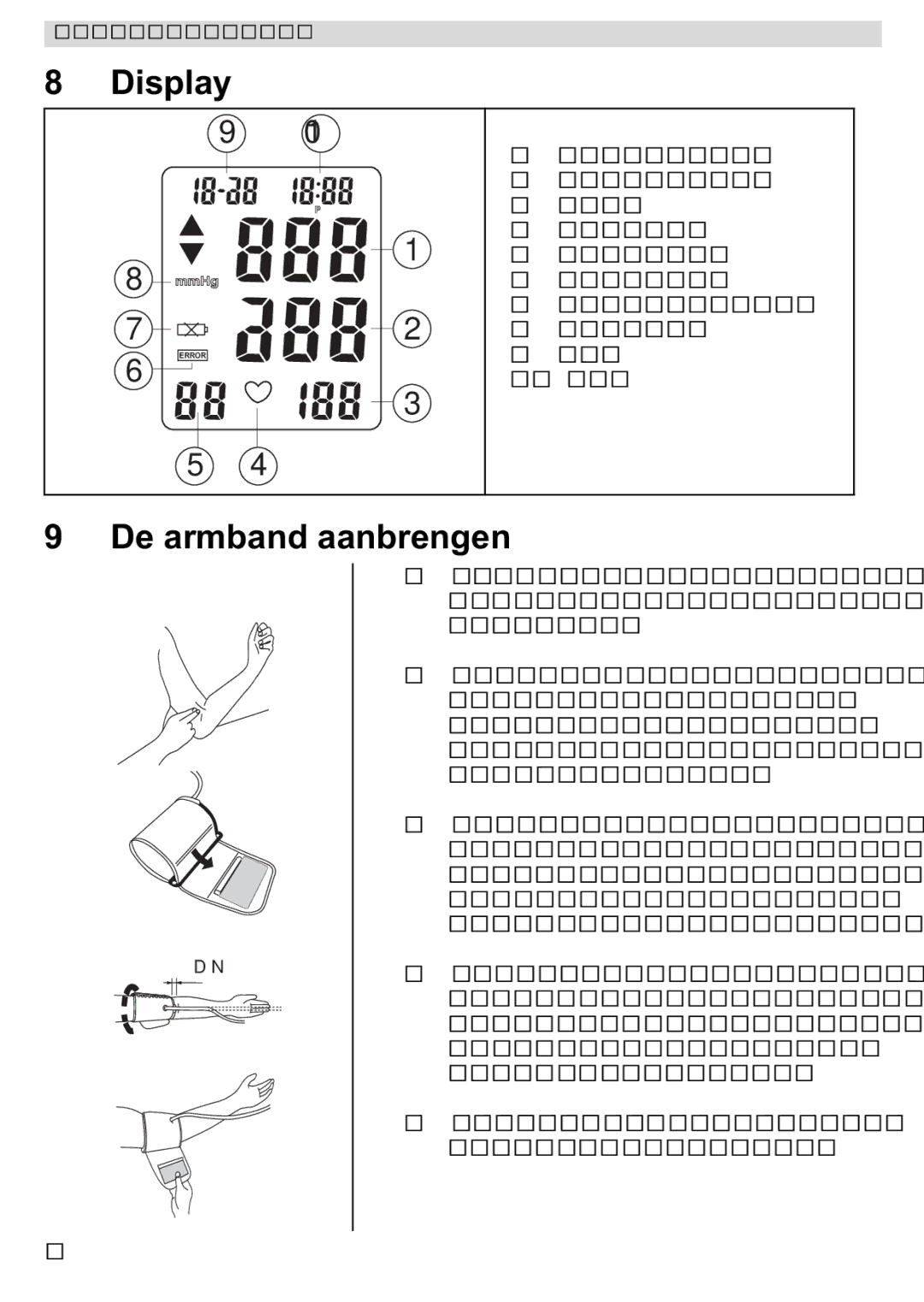 Topcom 3301 manual Display, De armband aanbrengen 