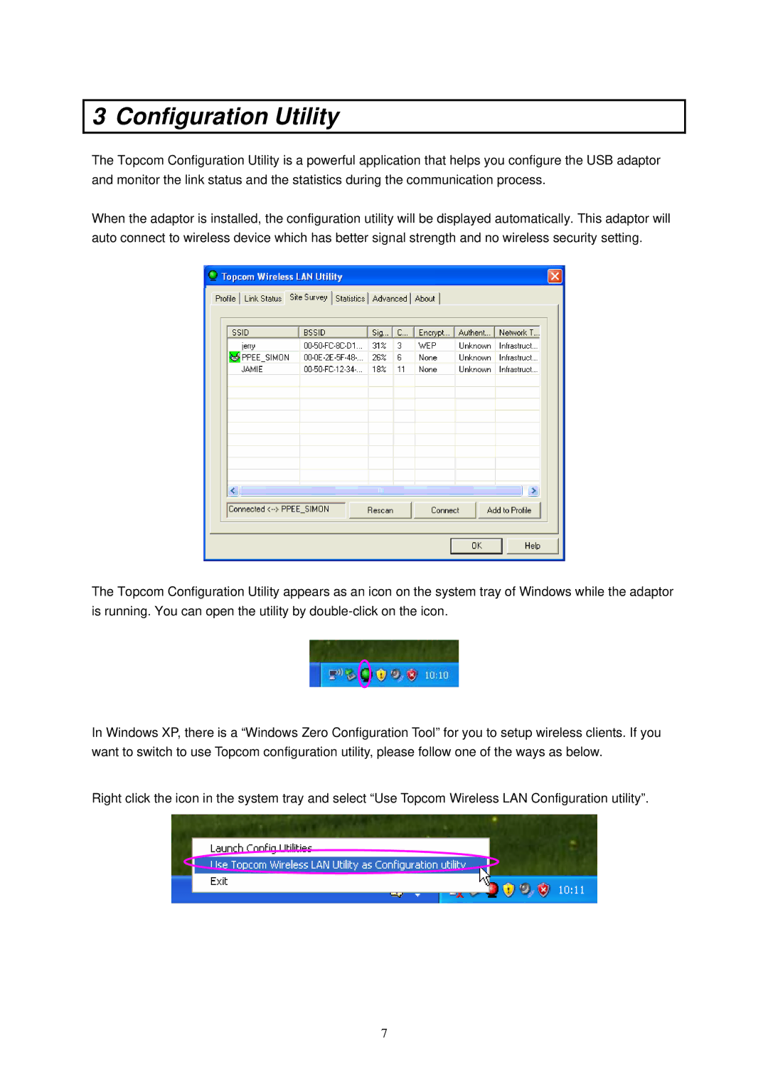 Topcom 4001G manual Configuration Utility 