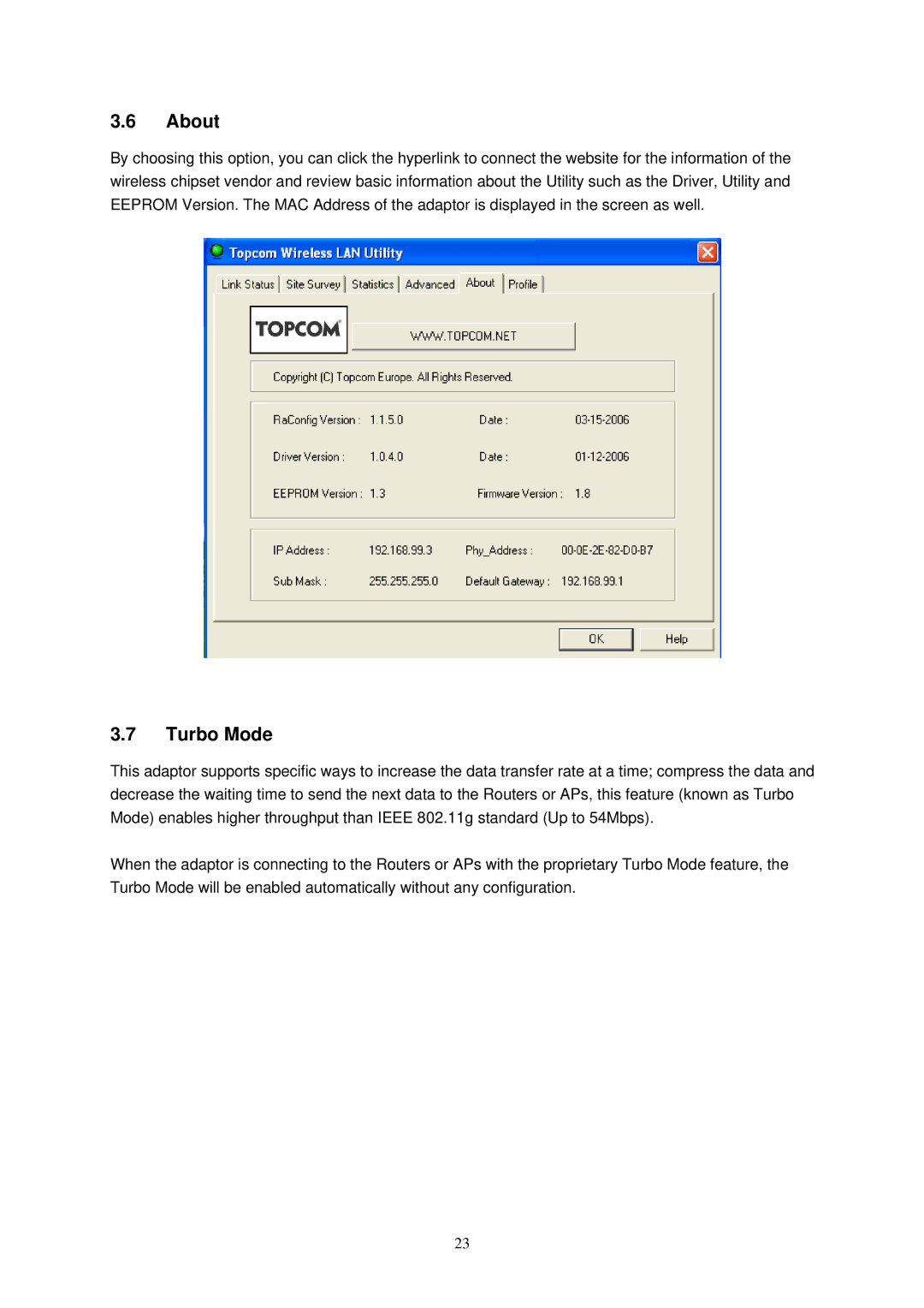 Topcom 4001G manual About, Turbo Mode 