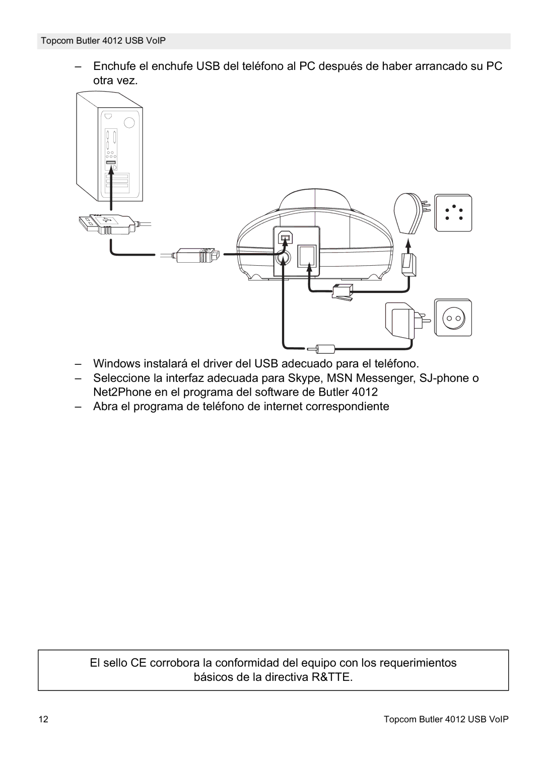 Topcom manual Topcom Butler 4012 USB VoIP 