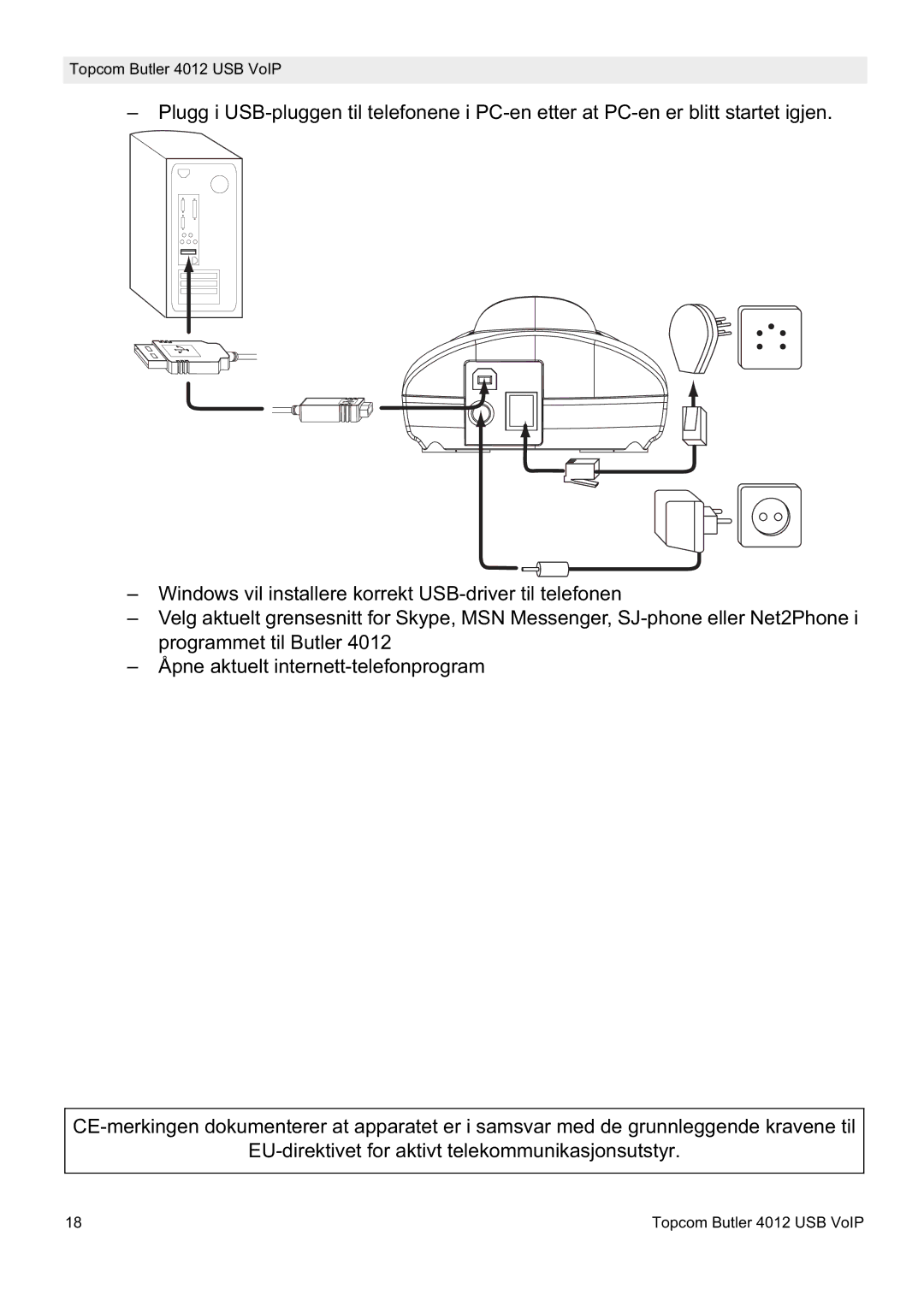 Topcom manual Topcom Butler 4012 USB VoIP 