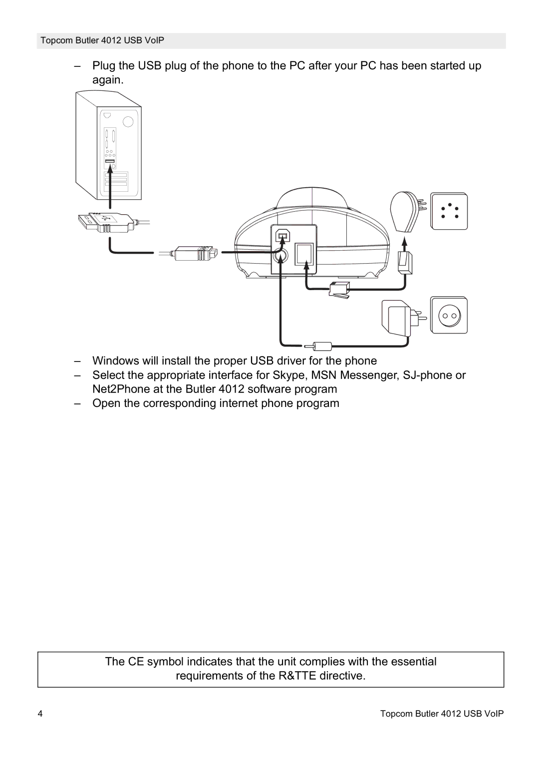 Topcom manual Topcom Butler 4012 USB VoIP 