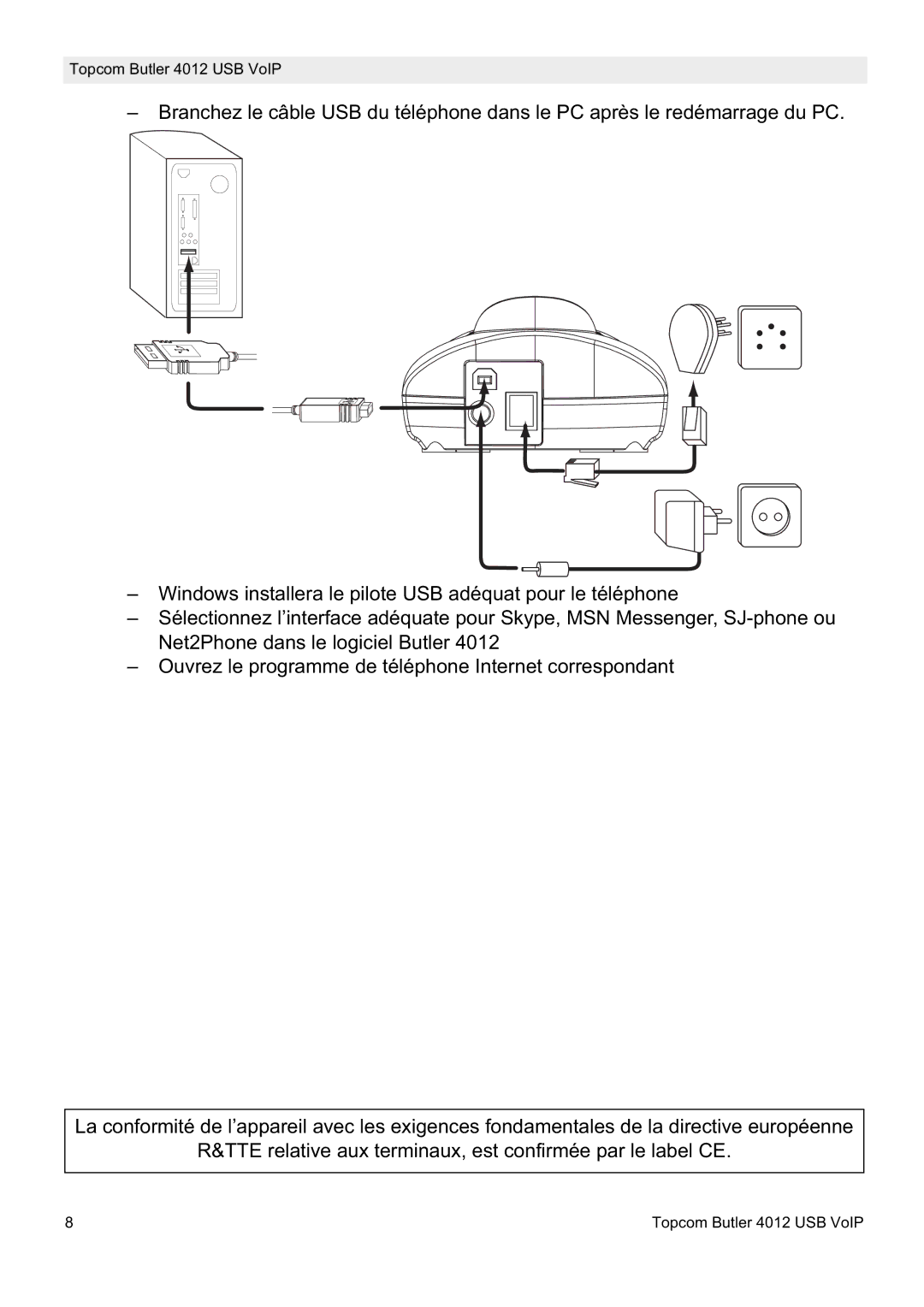 Topcom manual Topcom Butler 4012 USB VoIP 