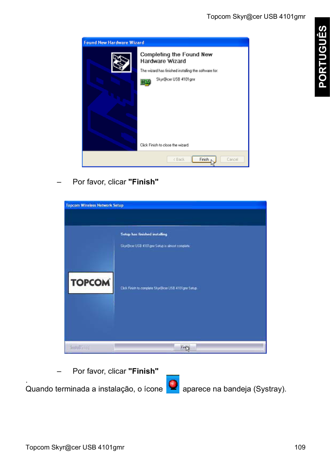 Topcom 4101GMR manual do utilizador Topcom Skyr@cer USB 4101gmr 109 