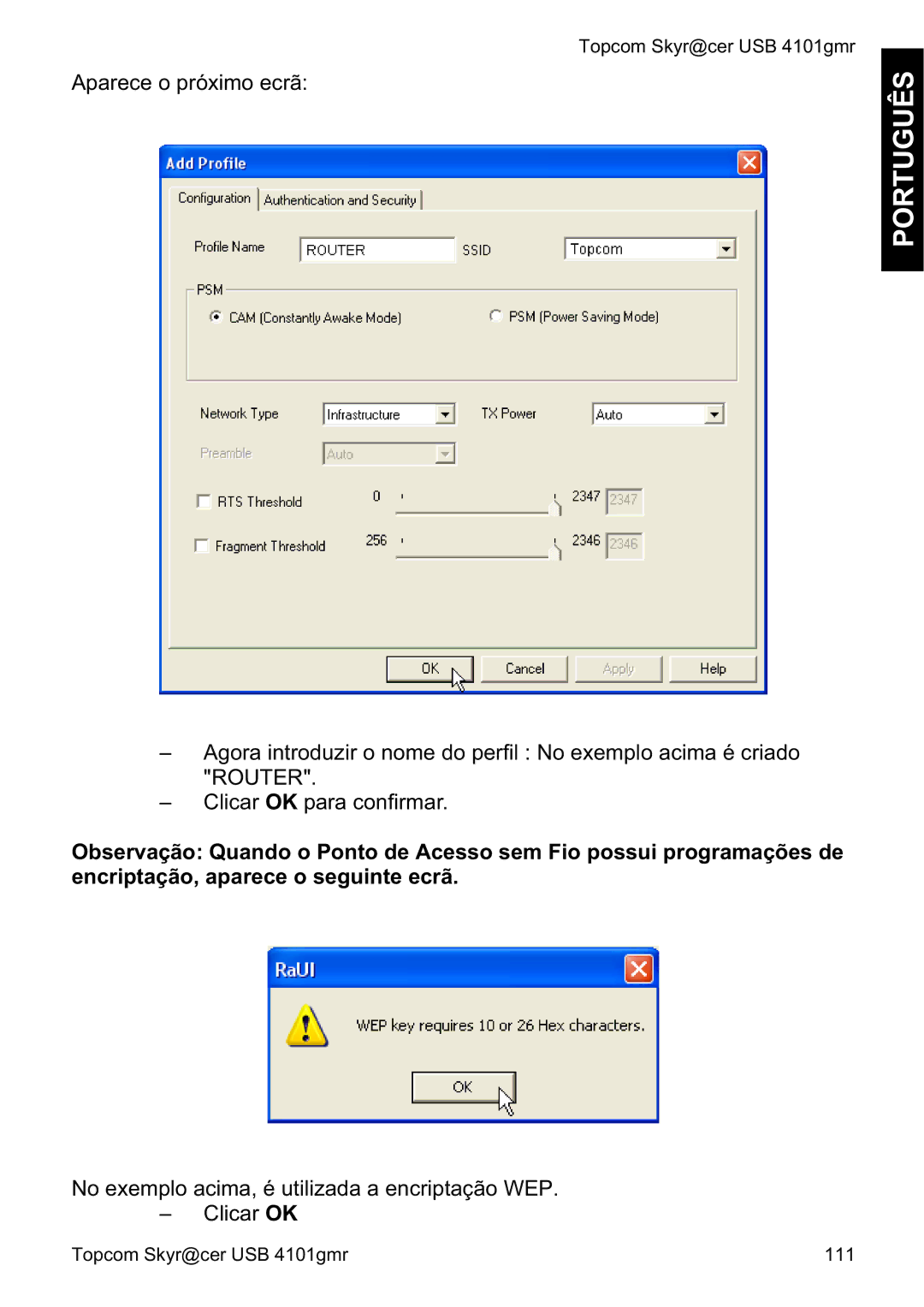 Topcom 4101GMR manual do utilizador Aparece o próximo ecrã 