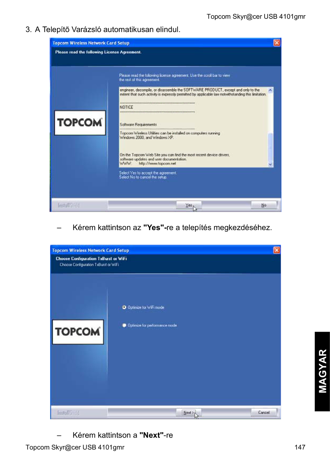 Topcom 4101GMR manual do utilizador Magyar 