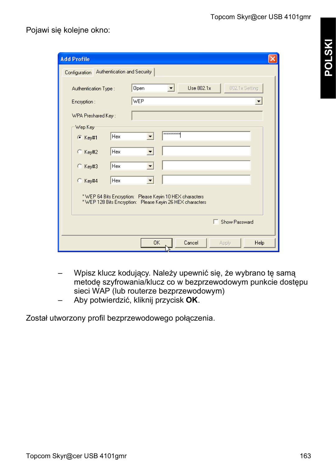 Topcom 4101GMR manual do utilizador Pojawi siĊ kolejne okno 