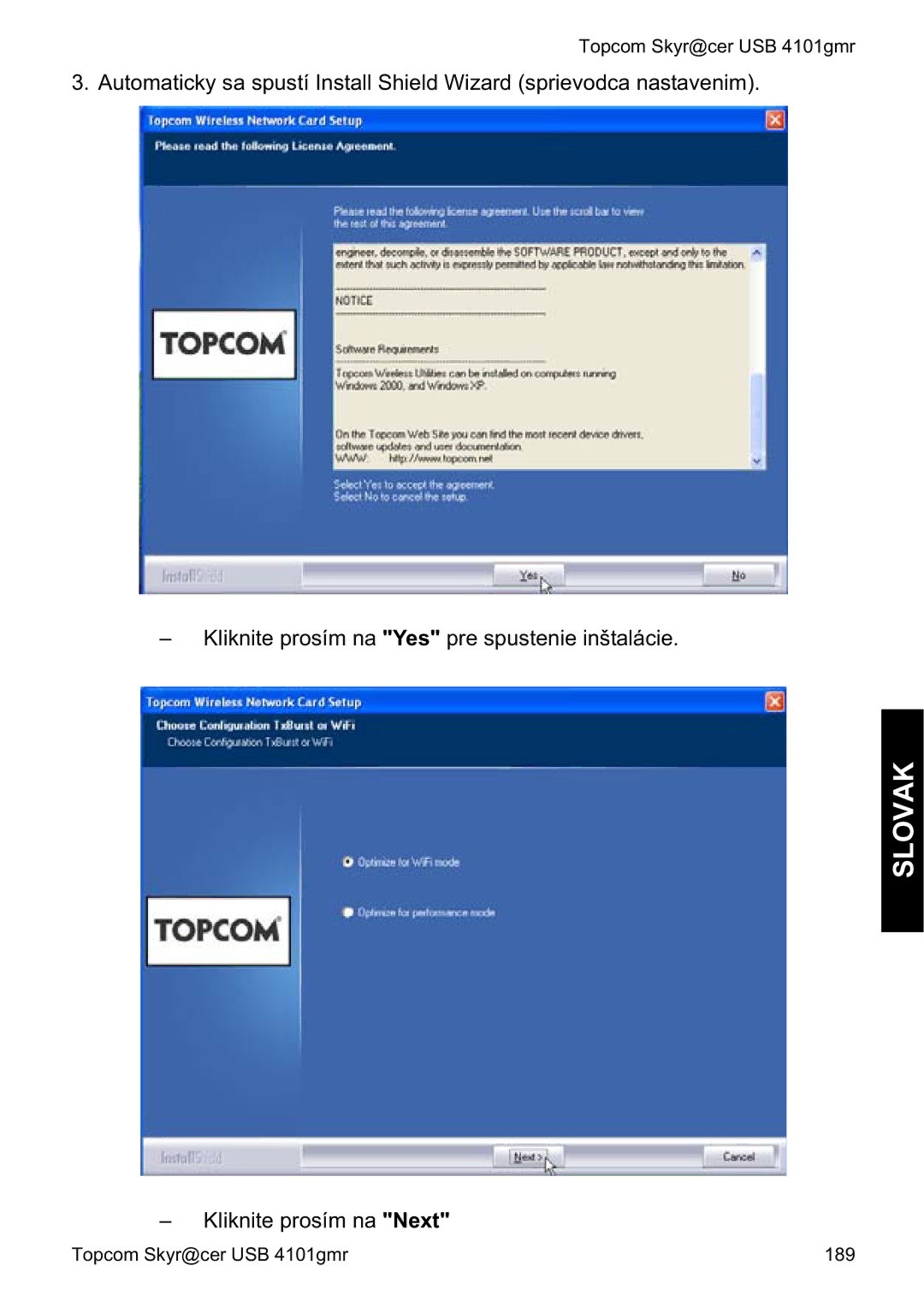 Topcom 4101GMR manual do utilizador Slovak 