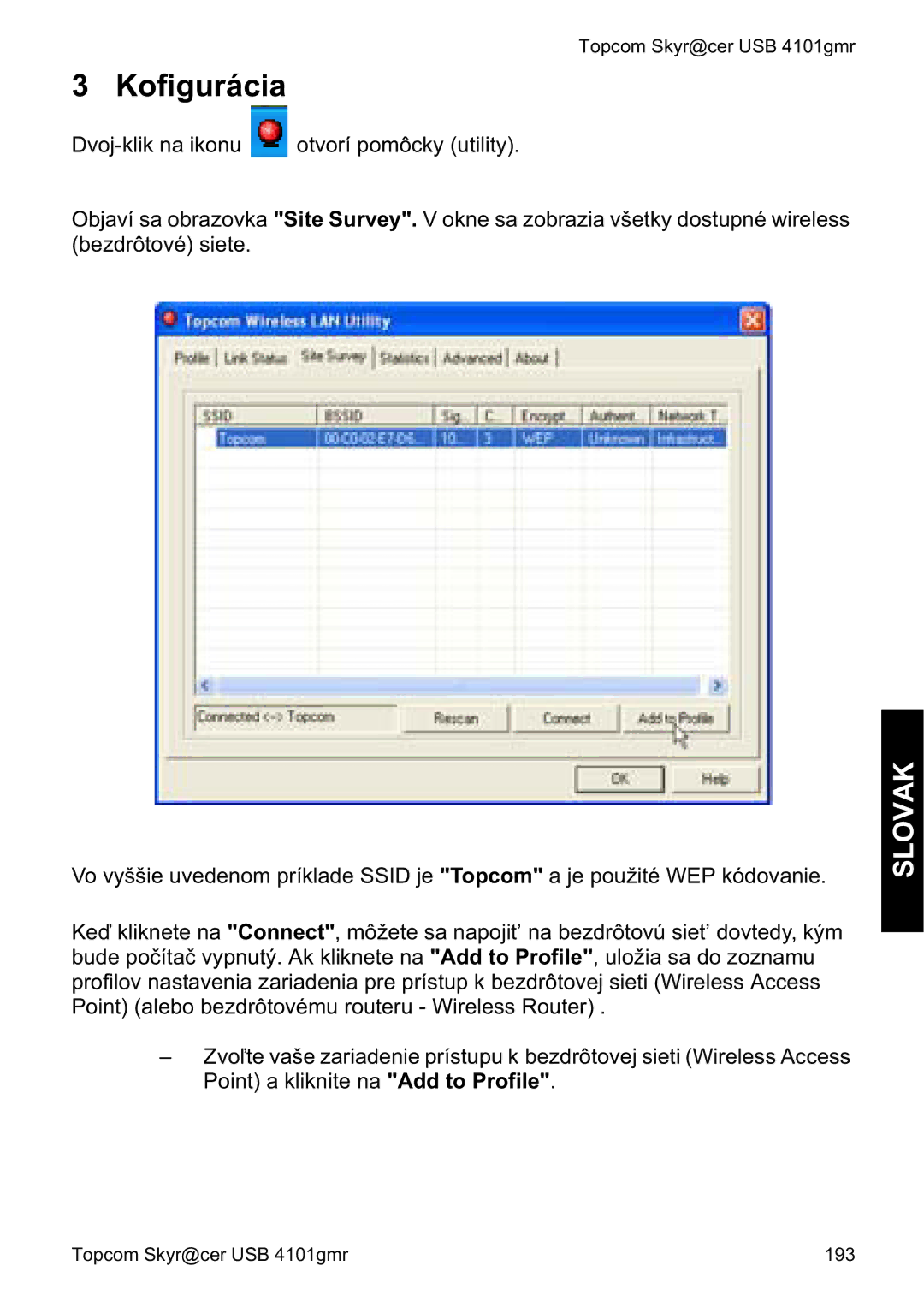 Topcom 4101GMR manual do utilizador Kofigurácia 