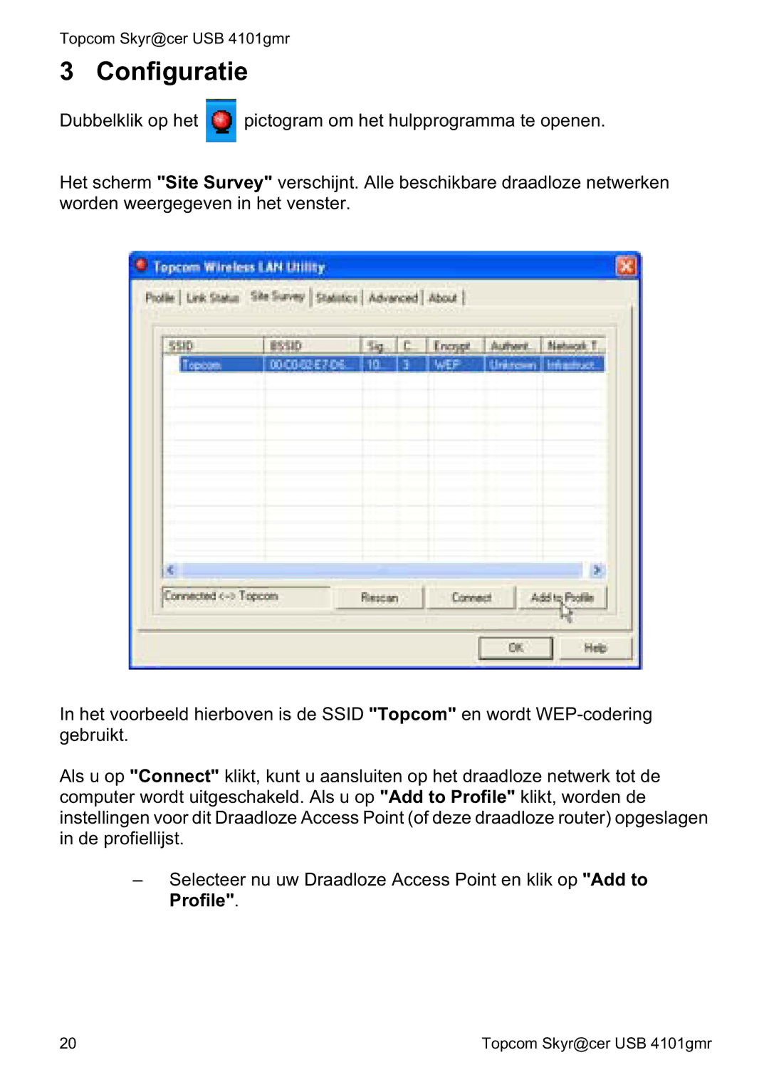 Topcom 4101GMR manual do utilizador Configuratie 