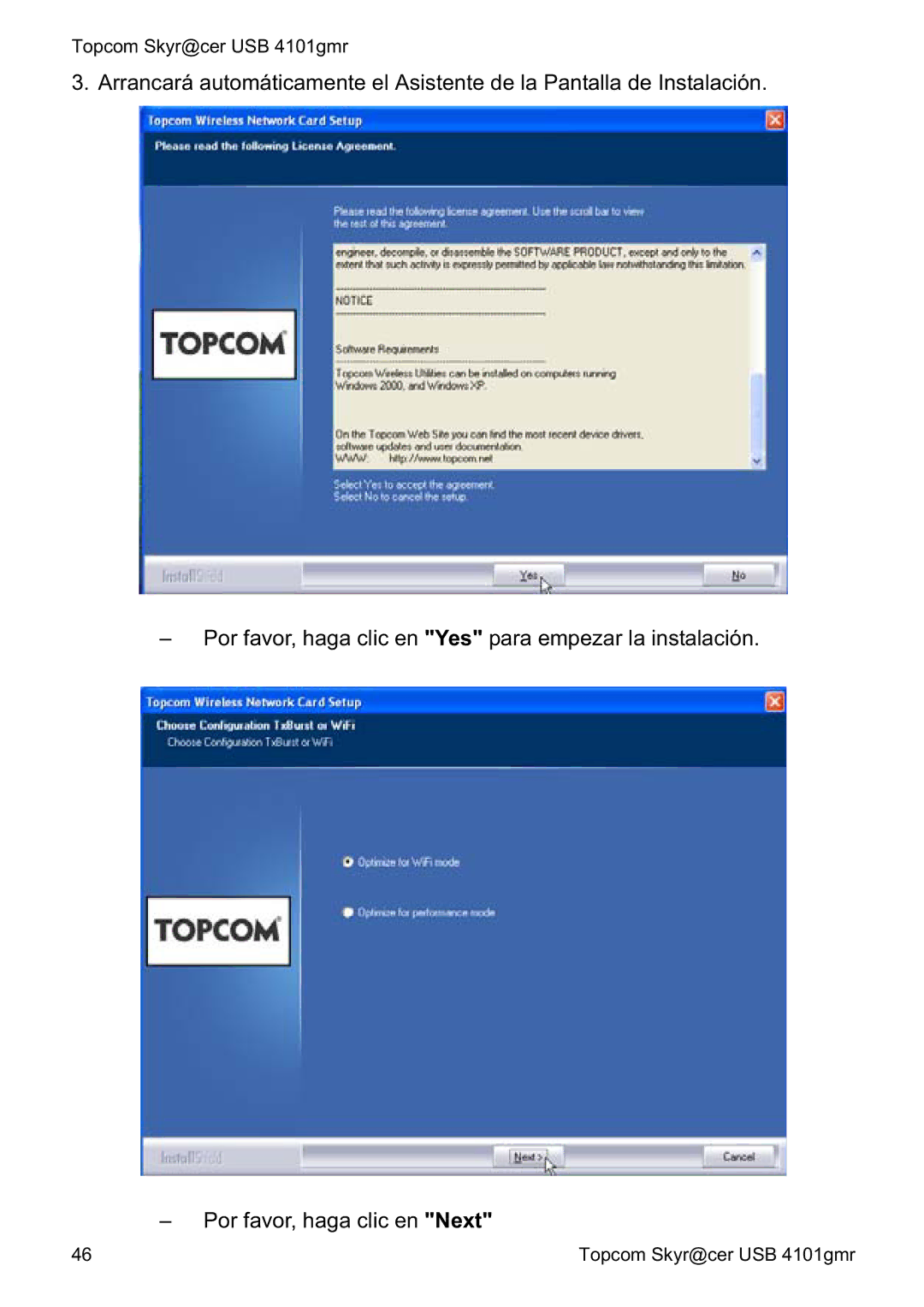 Topcom 4101GMR manual do utilizador Topcom Skyr@cer USB 4101gmr 