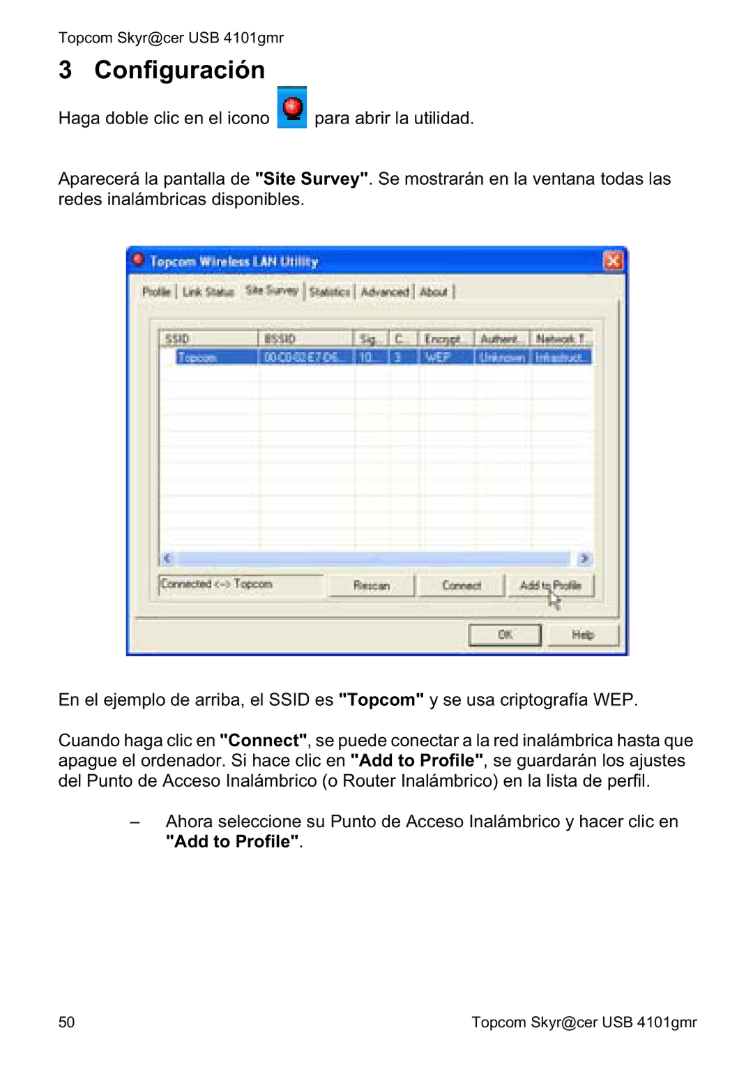 Topcom 4101GMR manual do utilizador Configuración 